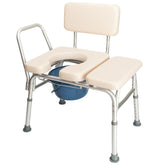 HAOYYE Multifunctional Aluminum Commode Chair and Bath Chair for Elderly Disabled and Pregnant Adults, Adjustable Height with Anti-Slip Feet, Stable Durable Design in Creamy White